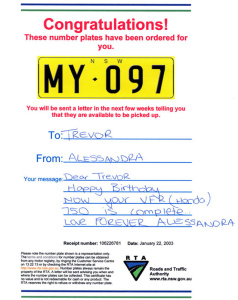 My NSW Plate